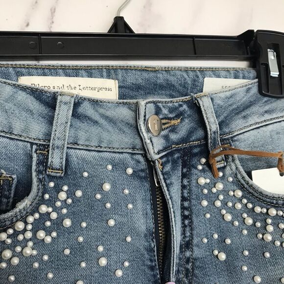 Pilcro Script High Rise Pearl Skinny Jeans 25 - Picture 4 of 7